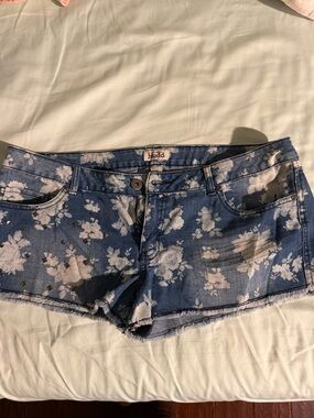 Mudd Blue Floral Denim JEAN Shorts, 17